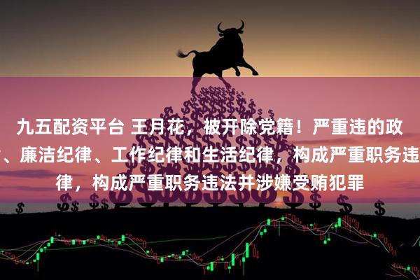 九五配资平台 王月花,被开除党籍!严重违的政治纪律、组织纪律、廉洁纪律、工作纪律和生活纪律,构成严重职务违法并涉嫌受贿犯罪