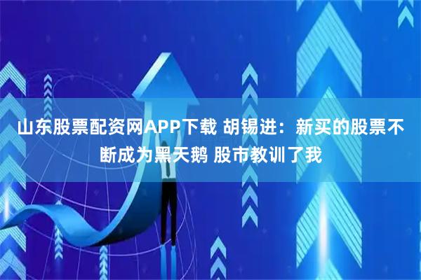 山东股票配资网APP下载 胡锡进:新买的股票不断成为黑天鹅 股市教训了我
