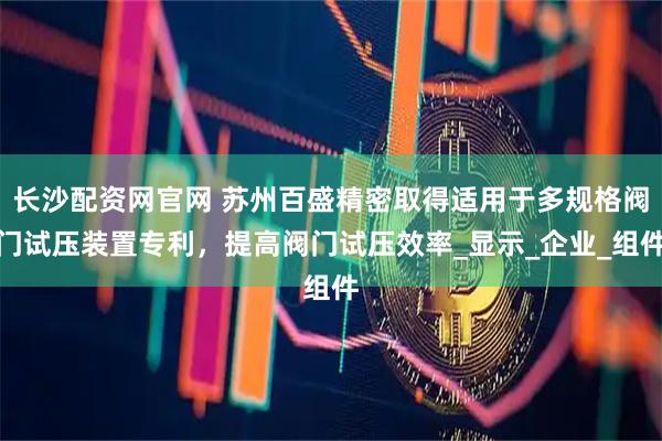 长沙配资网官网 苏州百盛精密取得适用于多规格阀门试压装置专利，提高阀门试压效率_显示_企业_组件