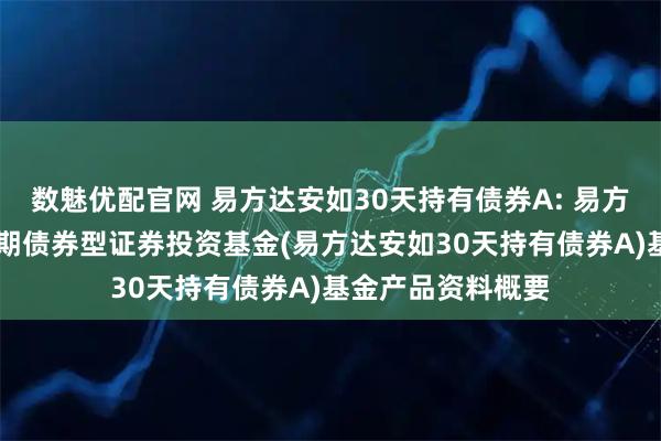 数魅优配官网 易方达安如30天持有债券A: 易方达安如30天持有期债券型证券投资基金(易方达安如30天持有债券A)基金产品资料概要